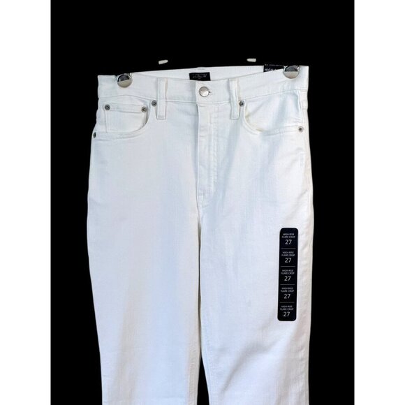 J. Crew Women's High Rise Flare Crop Jeans White Size 27 NWT - Picture 4 of 8